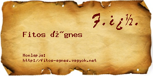 Fitos Ágnes névjegykártya
